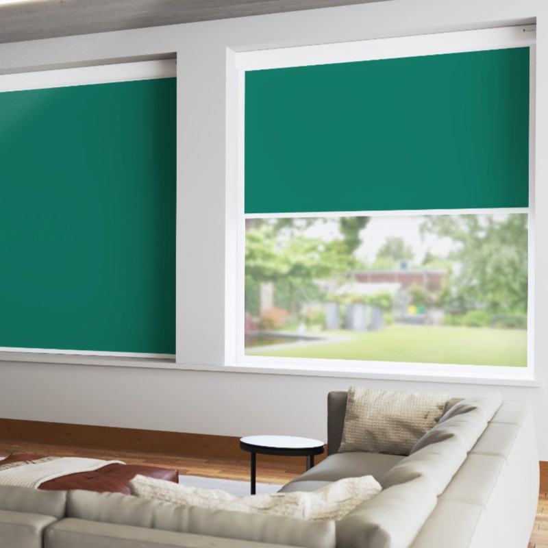 Bosa Pine Green Blackout XL Cassette Mains Electric Blind