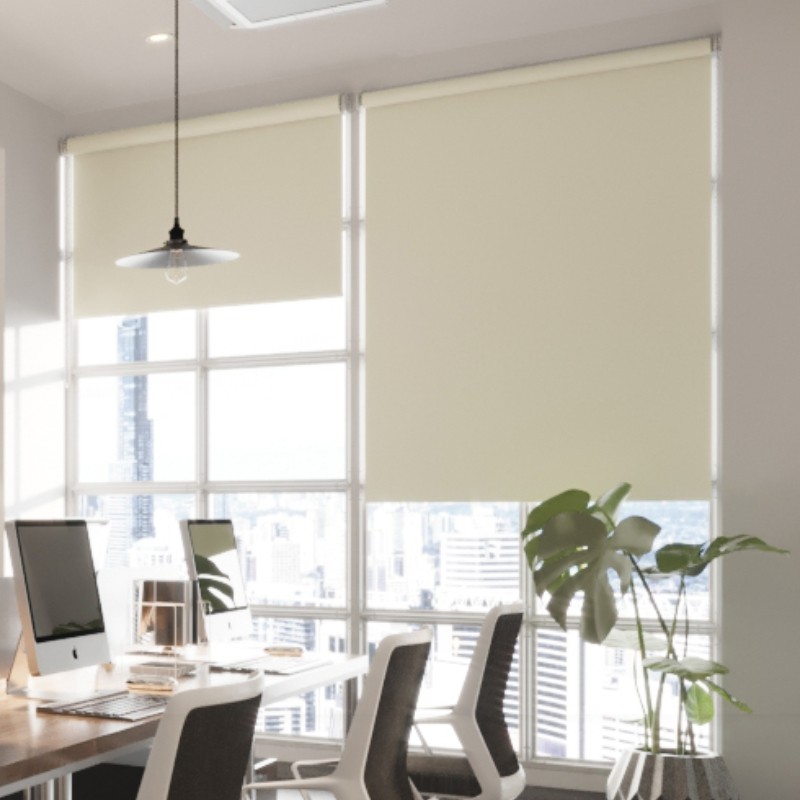 Commercial FR Cream Cordless Roller Blind
