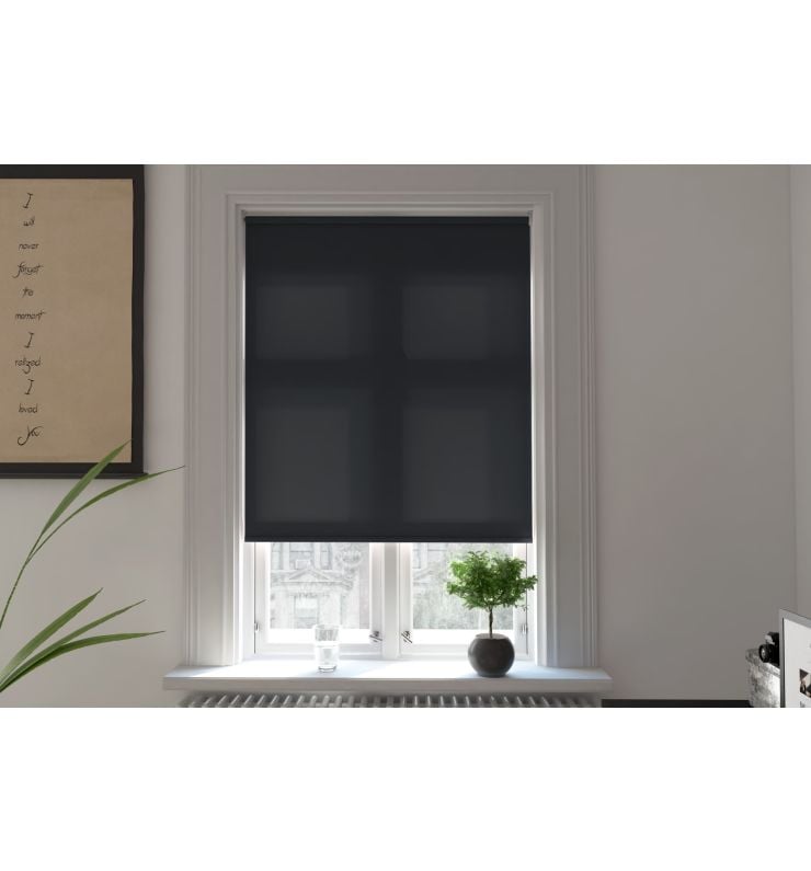 Catania Coal XL Mains Electric Roller Blind