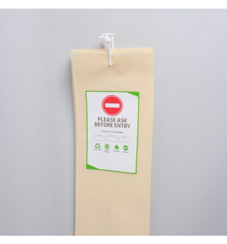 Cream Disposable Curtain with Hook (5 Pack)