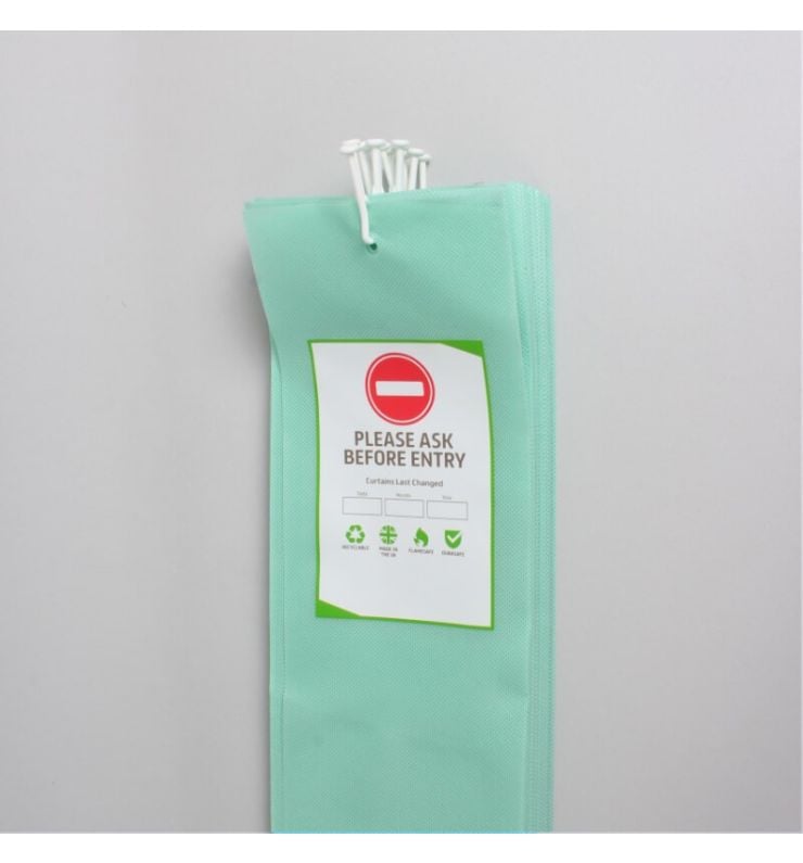 Mint Disposable Curtain with Hook (5 Pack)