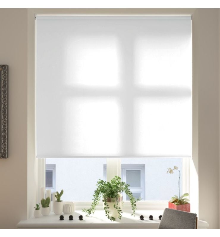 Saturn Antique White Dimout Roller Blind