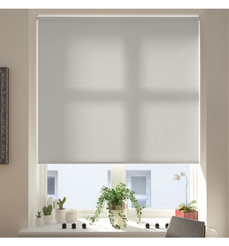 Saturn Feather Grey Dimout Roller Blind
