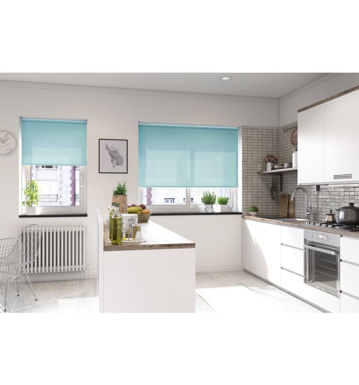 Amazon Light Blue XL Mains Electric Roller Blind