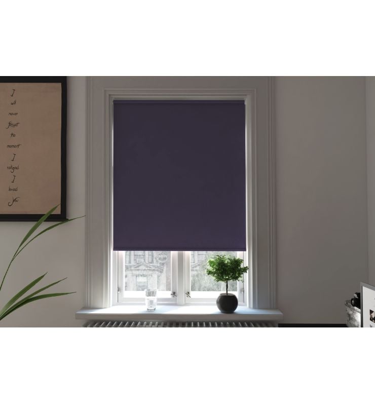 Bosa Oxford Blue Blackout XL Mains Electric Roller Blind