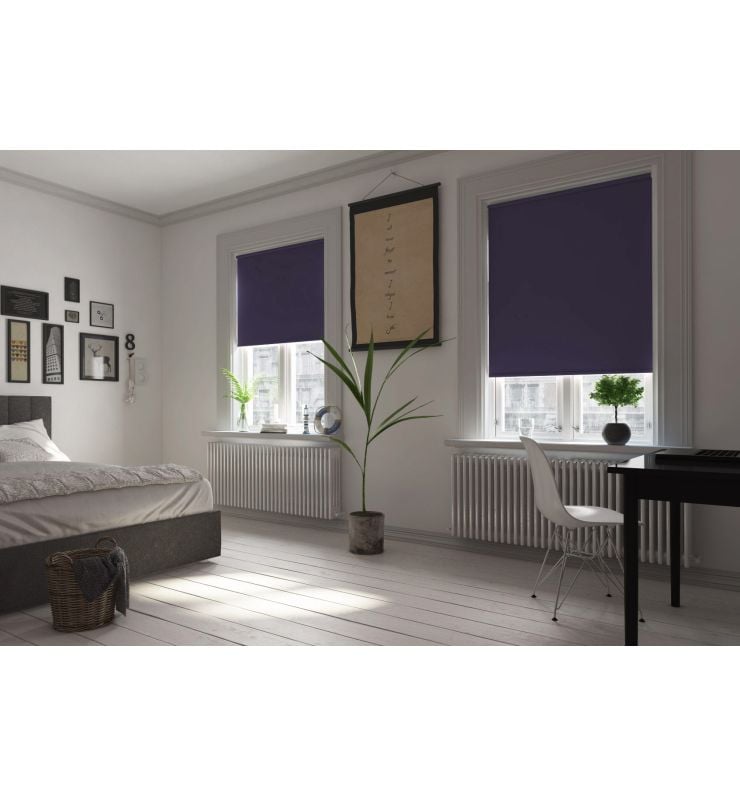 Bosa Oxford Blue Blackout XL Mains Electric Roller Blind