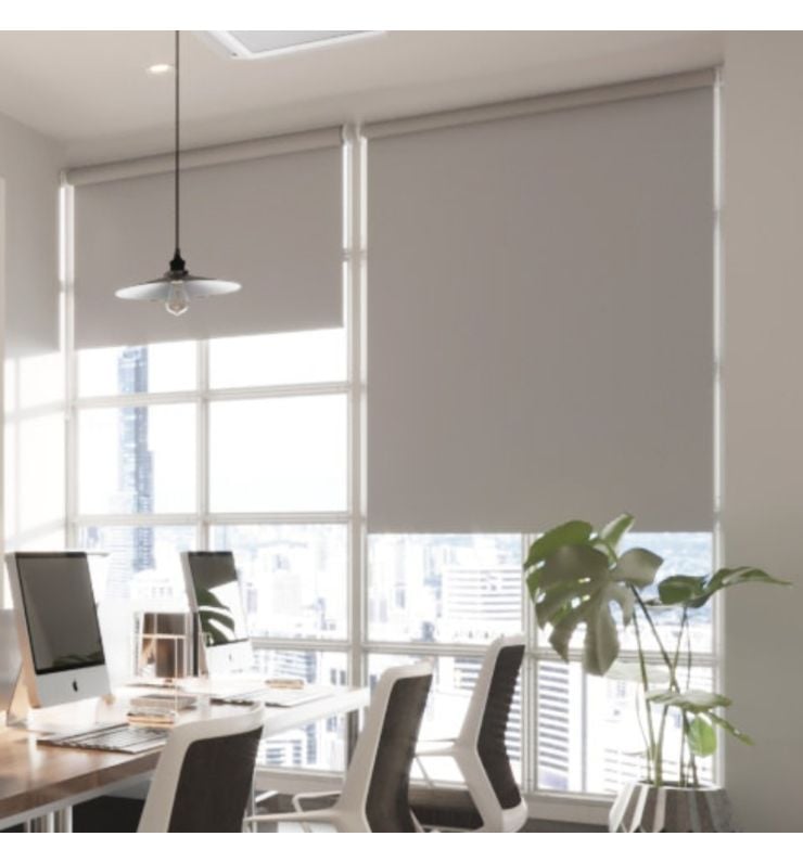 Commercial FR Dimout Stone Grey Roller Blind