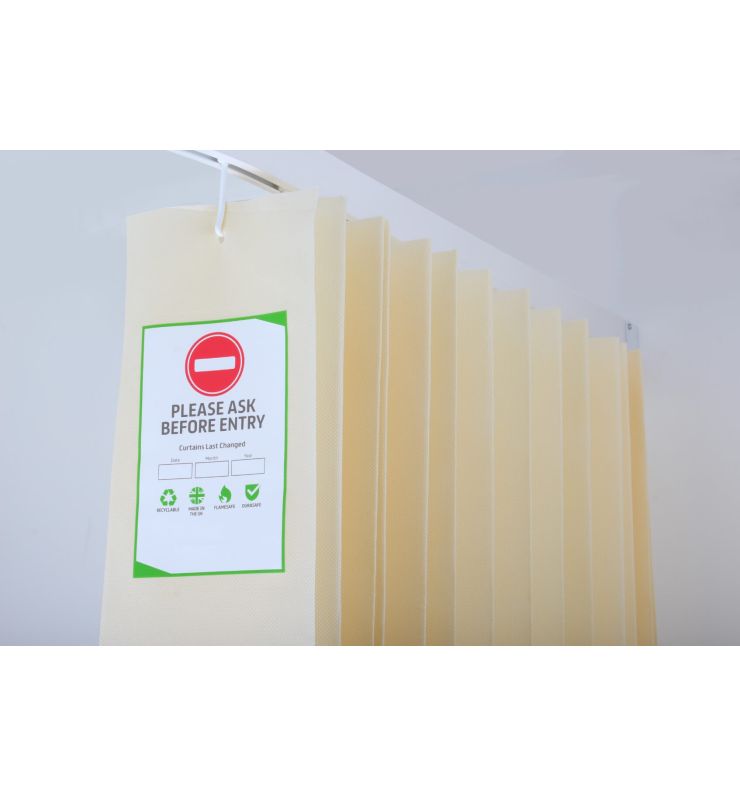Cream Disposable Curtain with Hook (5 Pack)