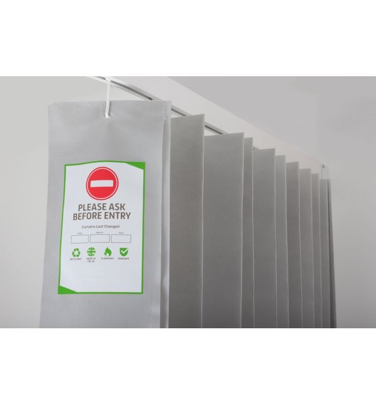 Grey Disposable Curtain with Hook (5 Pack)