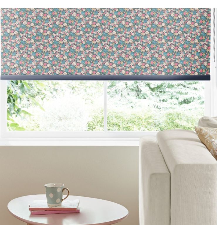 Mews Ditsy Navy Dimout Roller Blind