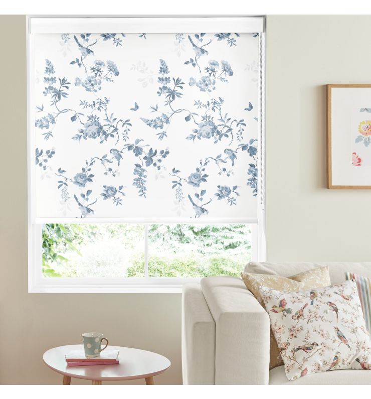 Cath Kidston Birds and Roses Blue Dimout Roller Blind