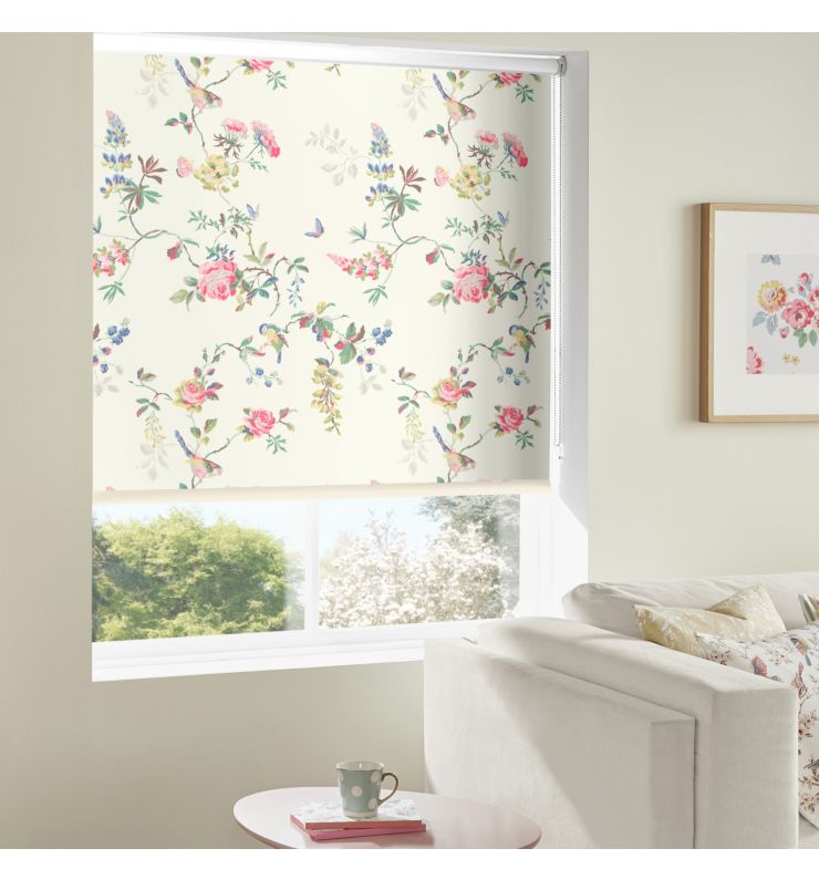 Birds and Roses Dimout Roller Blind