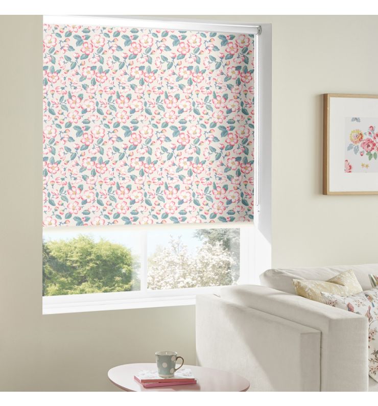 Climbing Blossom Blush Dimout Roller Blind