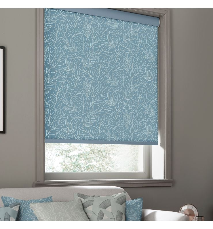 Laurus China Blue Dimout Roller Blind