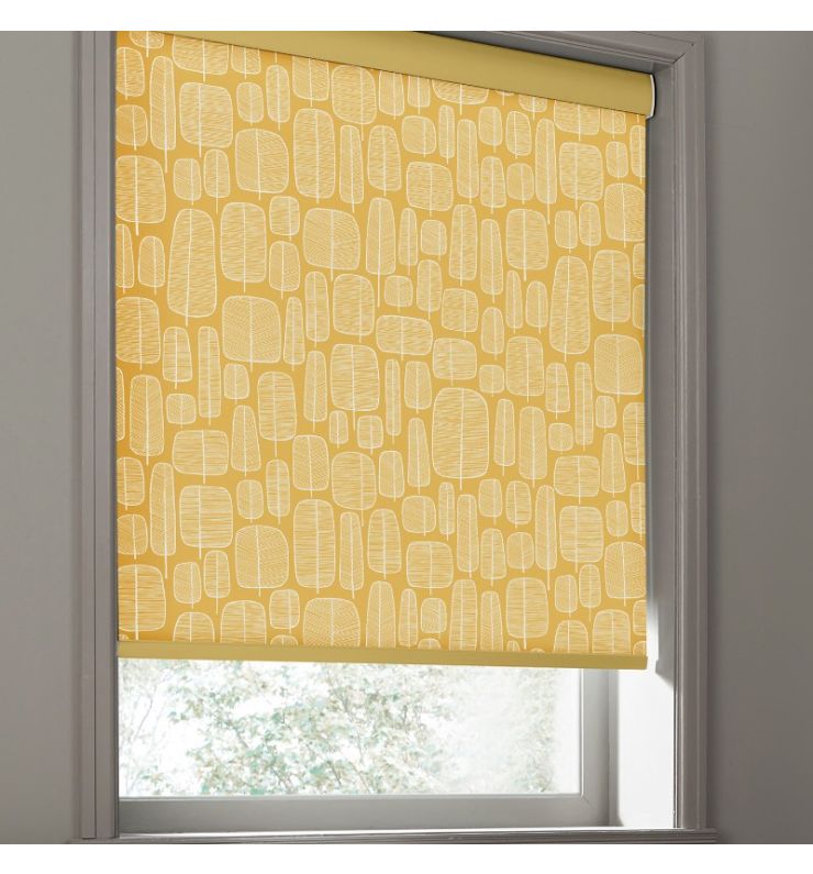 Little Trees Yellow Dimout Roller Blind