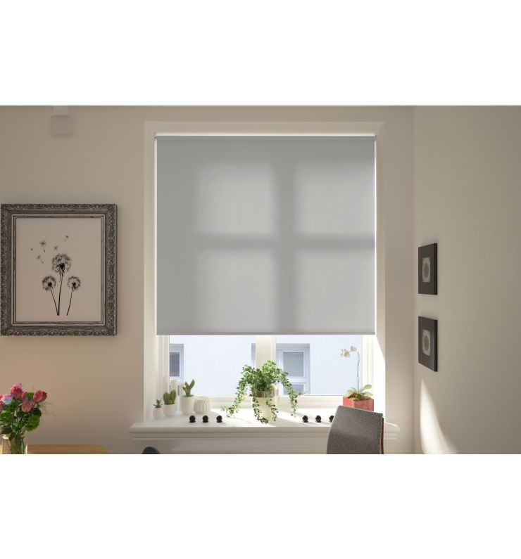 Saturn French Grey Dimout Roller Blind