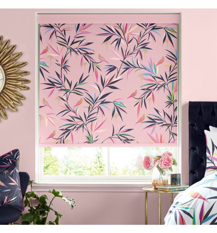 Bamboo Soft Pink Dimout Roller Blind