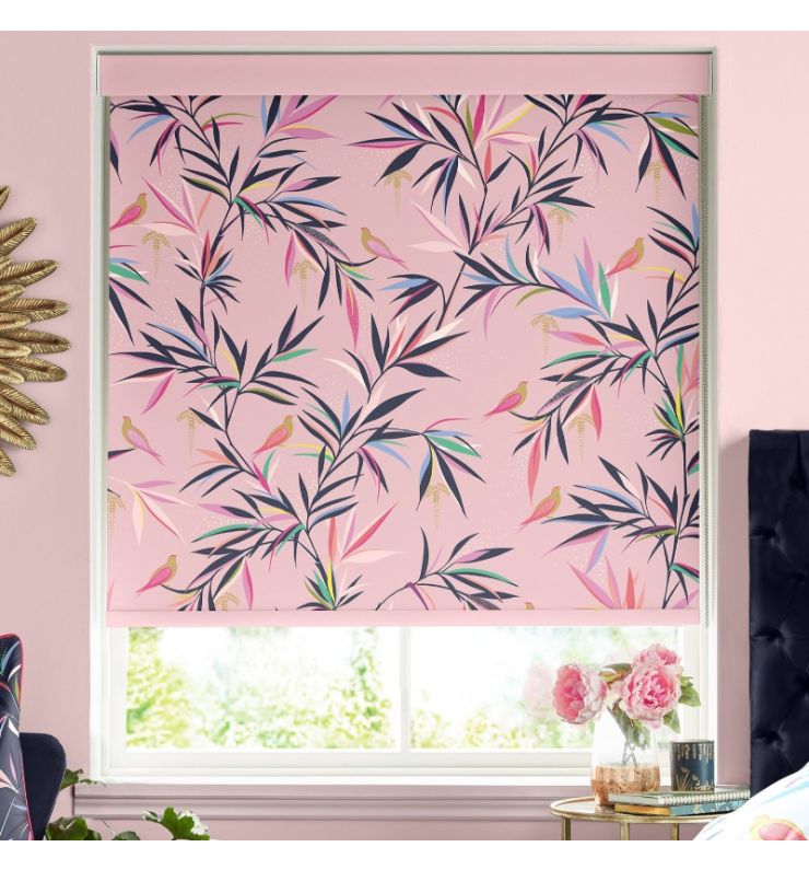 Bamboo Soft Pink Dimout Roller Blind