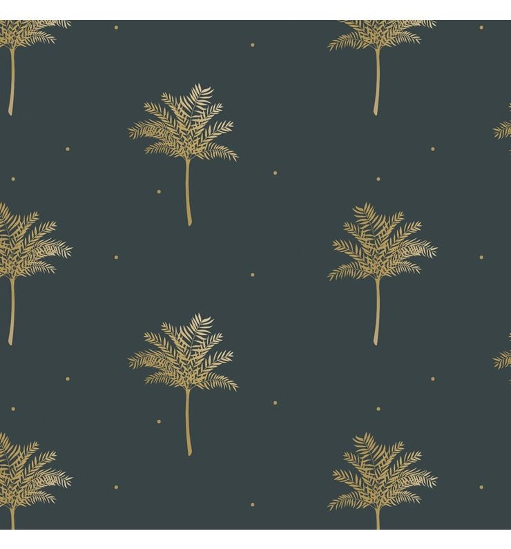 Sara Miller Small Palm Tree Forest Green Dimout Roller Blind
