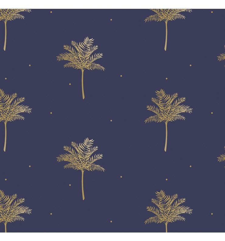 Sara Miller Small Palm Tree Navy Dimout Roller Blind