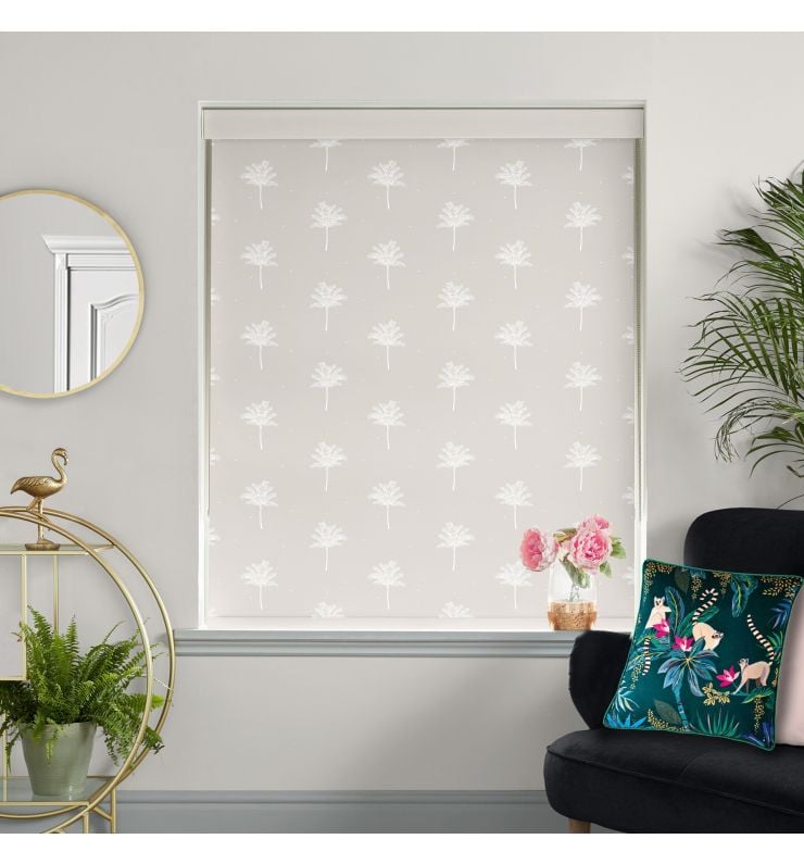 Sara Miller Small Palm Tree Linen Dimout Roller Blind