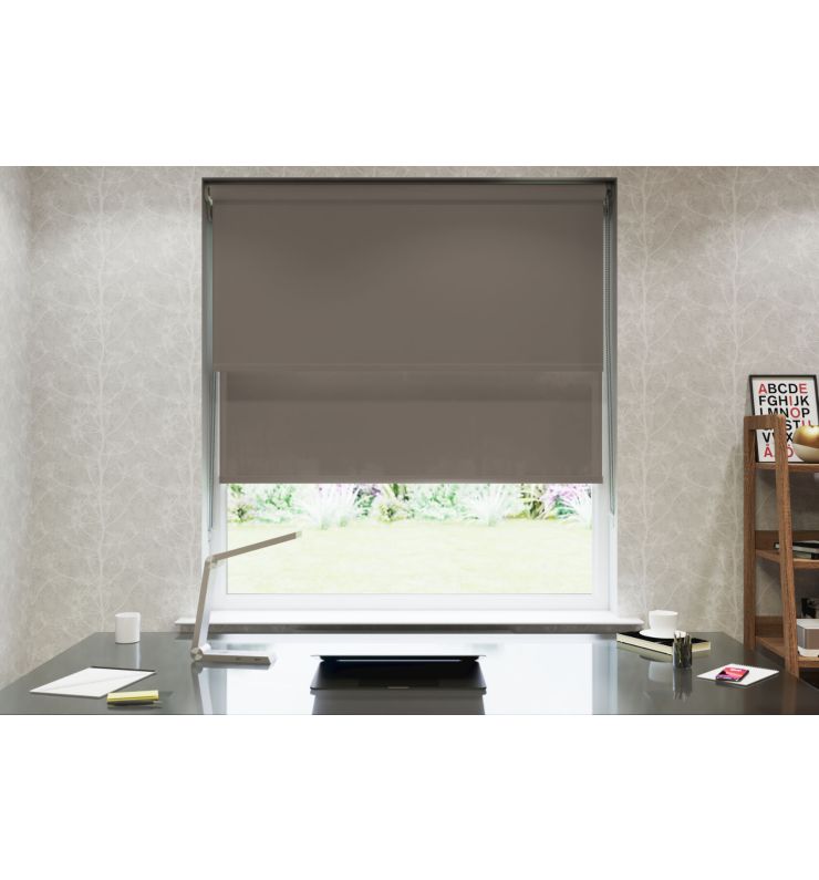 Taupe Double Roller Blind