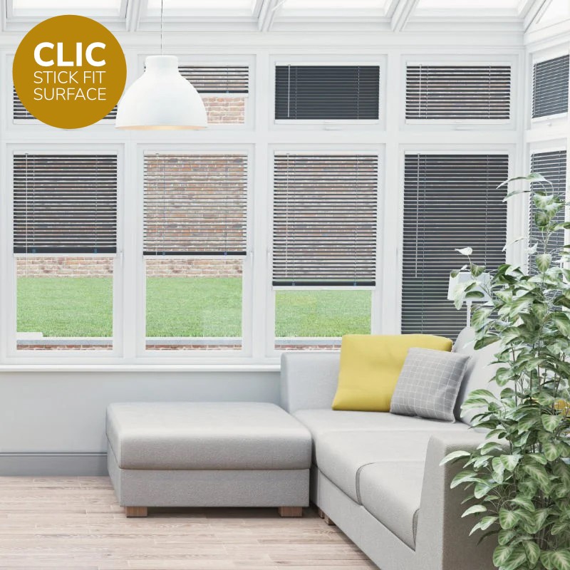 Clic Stick Fit Surface Anthracite Venetian Blind