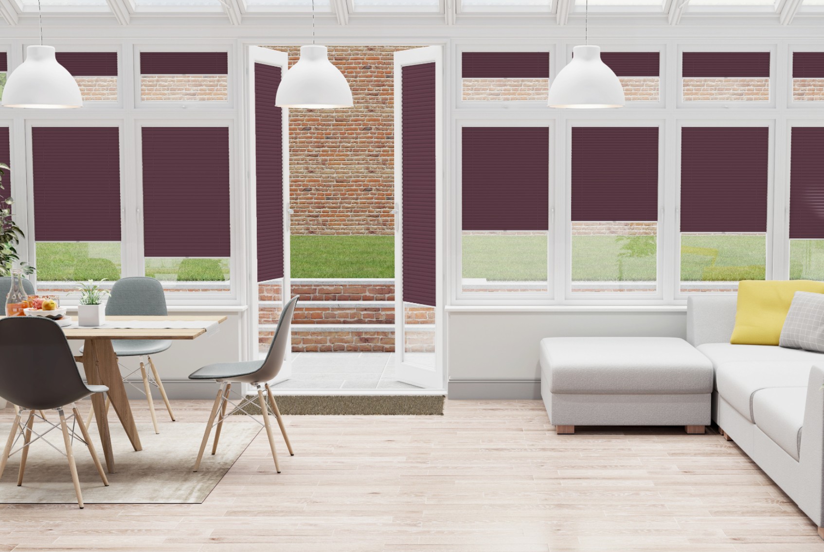 Clic Stick Fit Surface Aubergine Honeycomb Blackout Blind