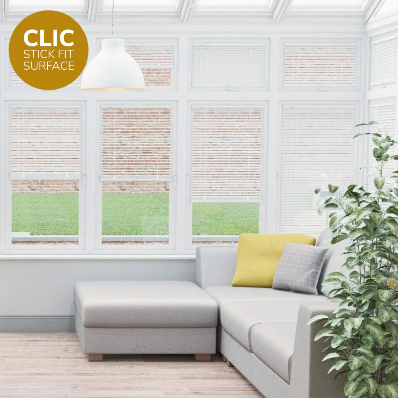 Clic Stick Fit Surface Bright White Venetian Blind