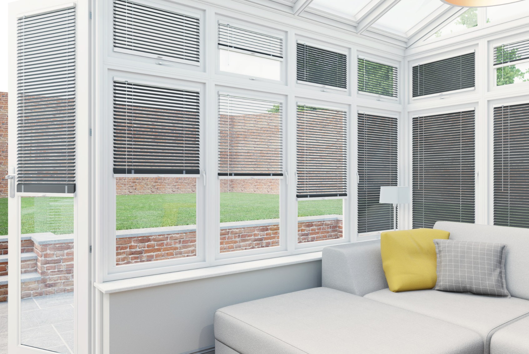 Clic Stick Fit Surface Brushed Steel Venetian Blind