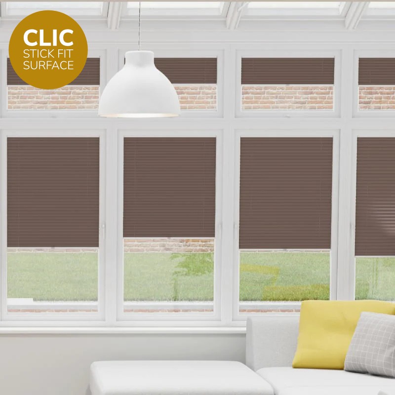 Clic Stick Fit Surface Espresso Honeycomb Blackout Blind