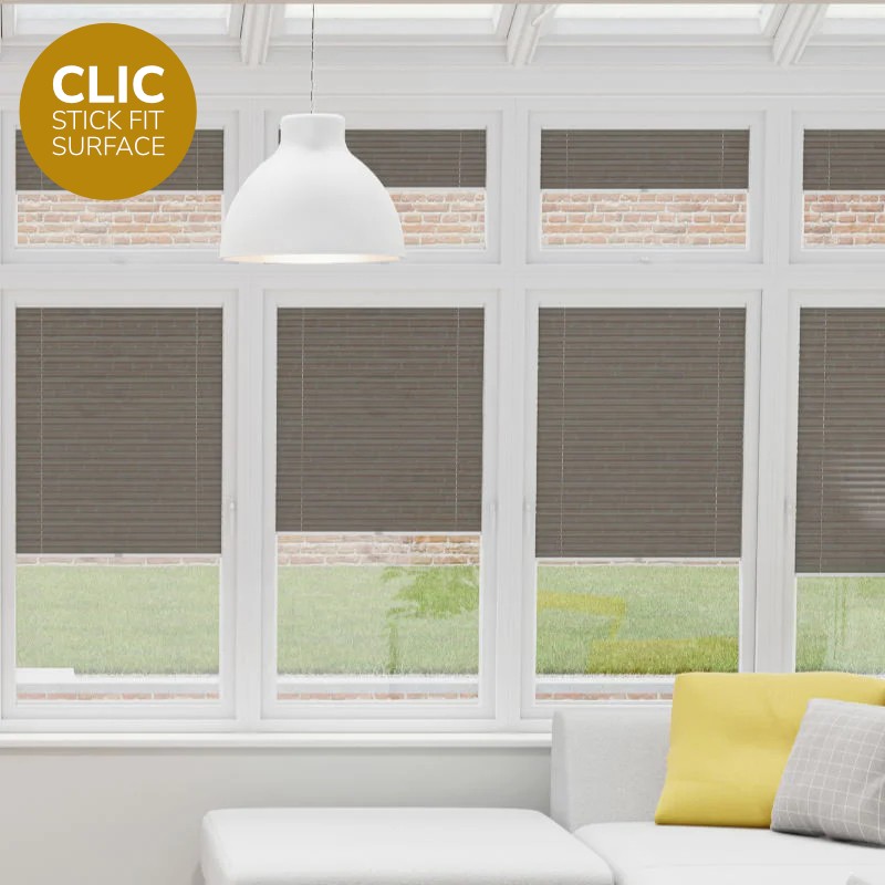 Clic Stick Fit Surface Grey Pleated Blind