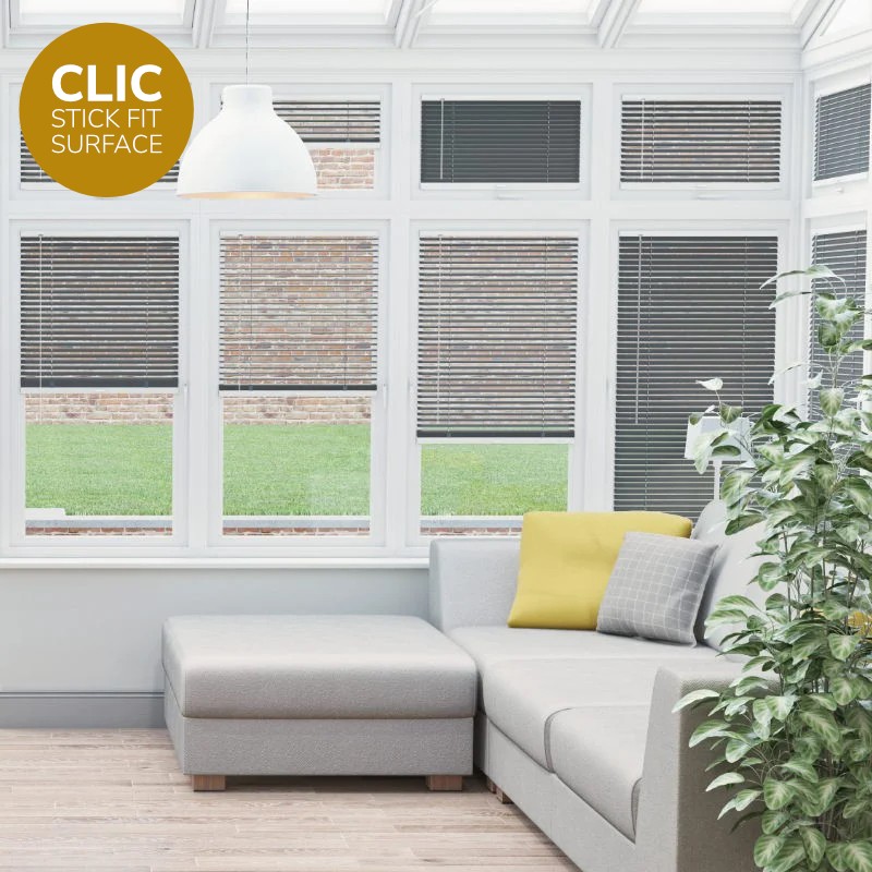 Clic Stick Fit Surface Matt Mid Grey Venetian Blind