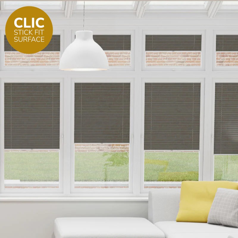Clic Stick Fit Surface Mouse Grey Pleated Blind