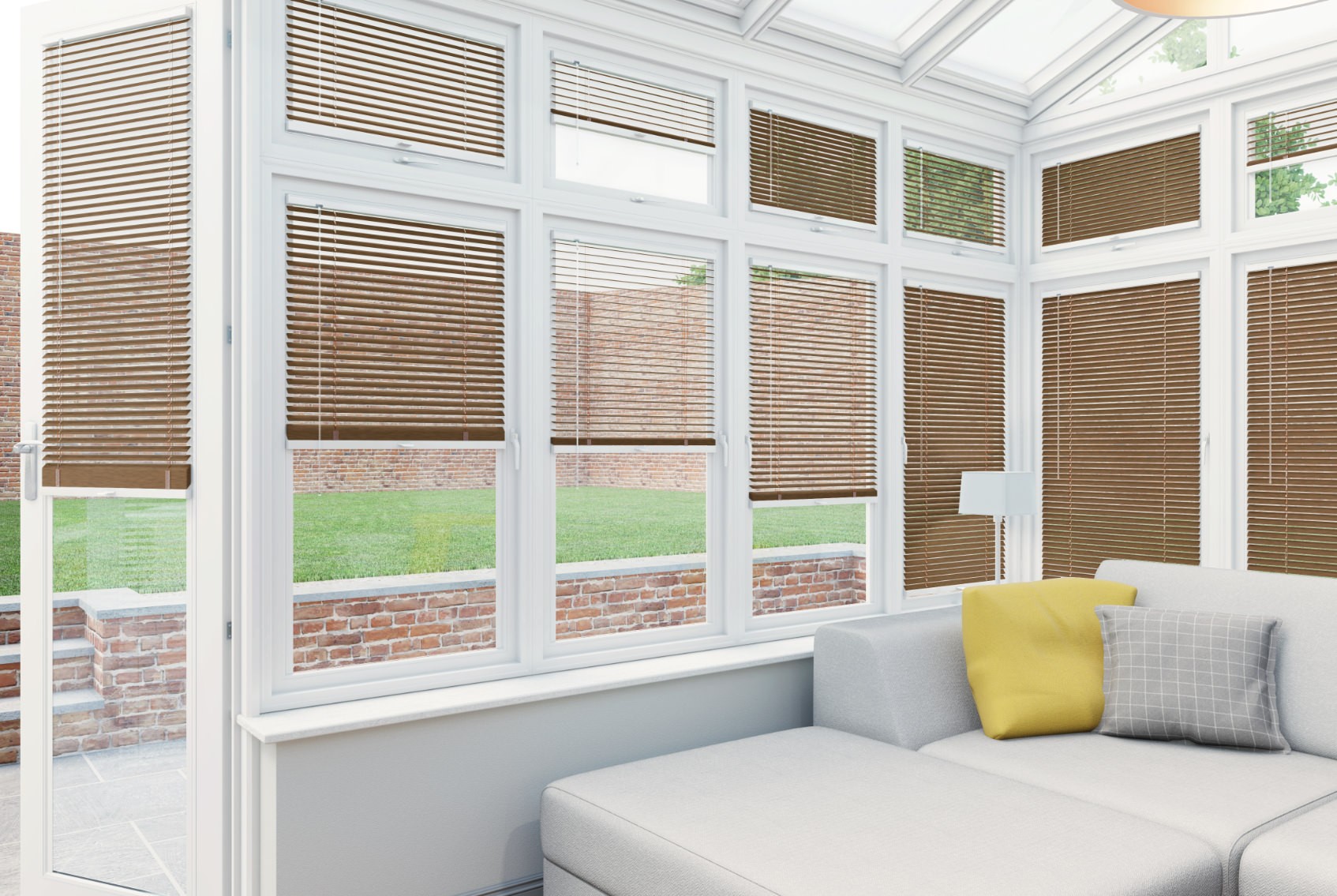 Clic Stick Fit Surface Oak Venetian Blind