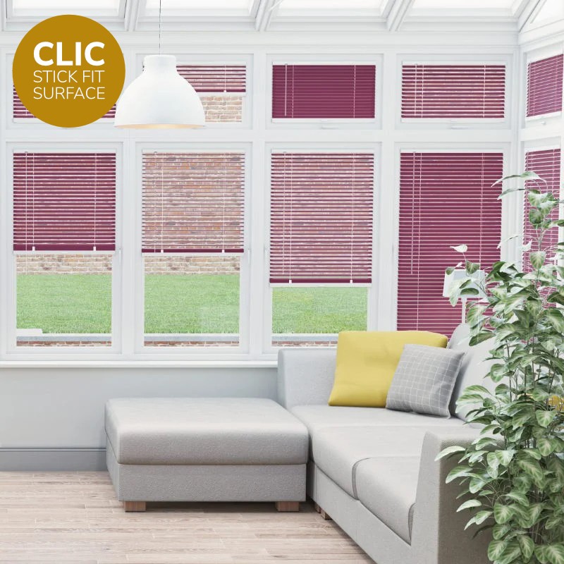 Clic Stick Fit Surface Red Berry Venetian Blind