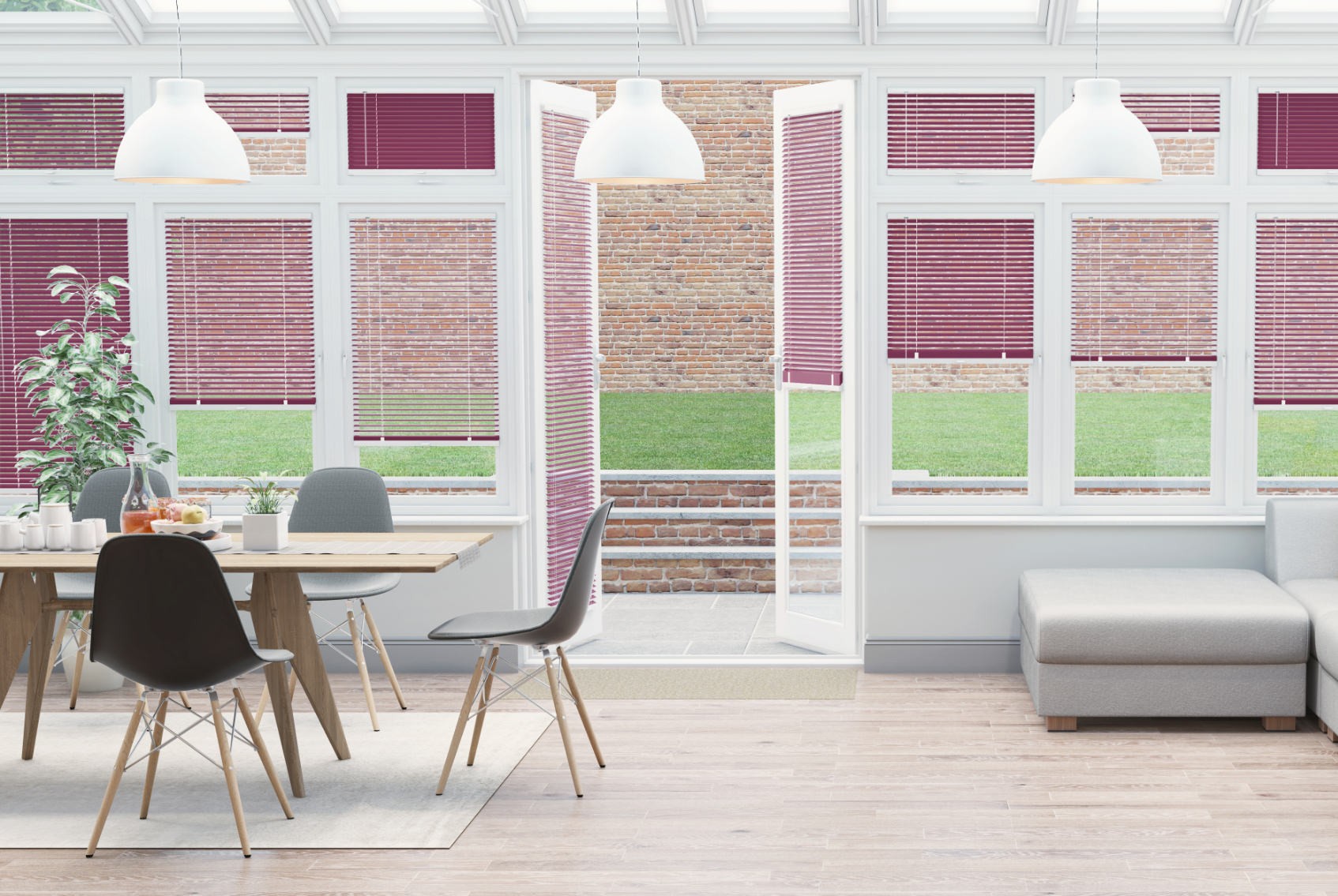 Clic Stick Fit Surface Red Berry Venetian Blind