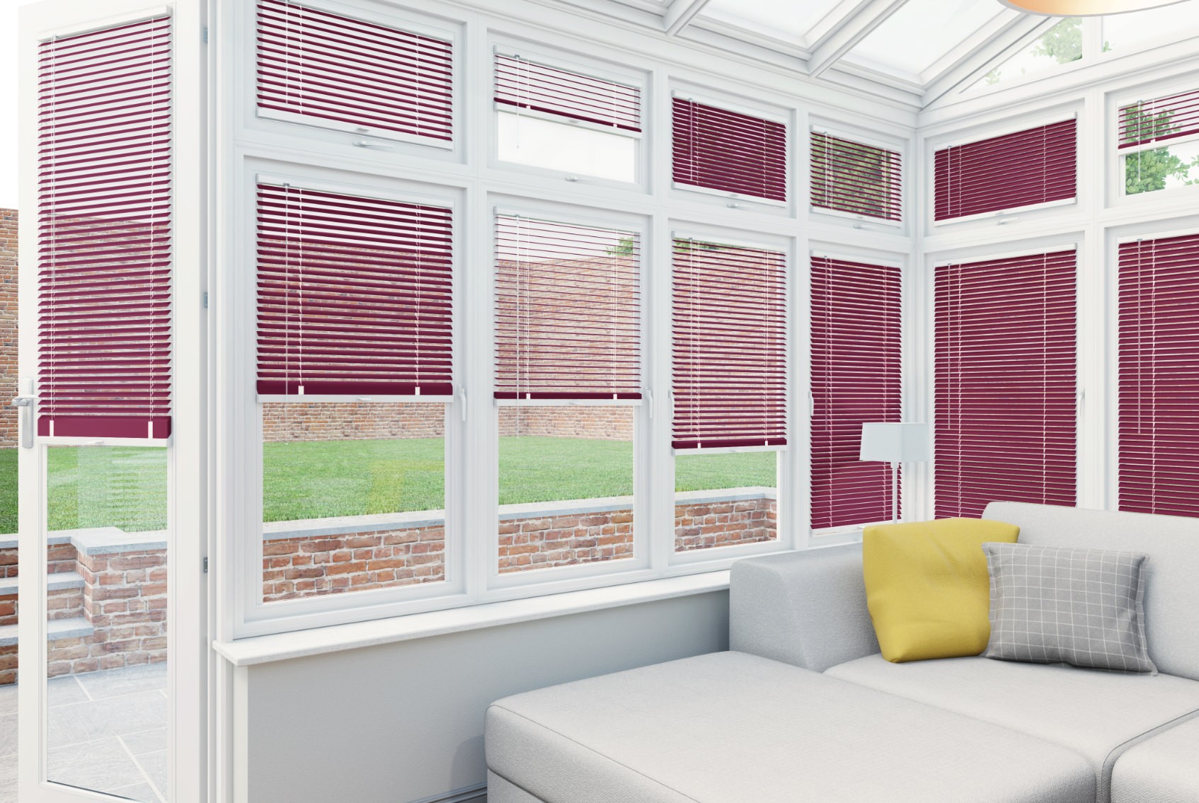 Clic Stick Fit Surface Red Berry Venetian Blind