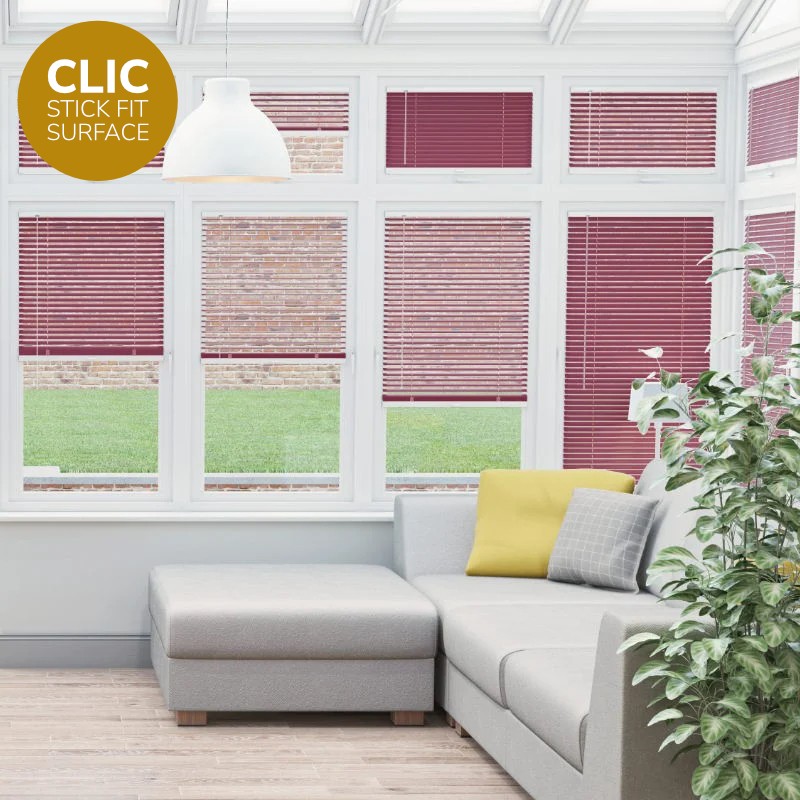 Clic Stick Fit Surface Red Venetian Blind