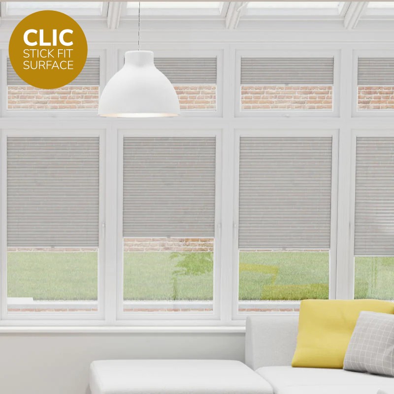 Clic Stick Fit Surface White Pleated Blind