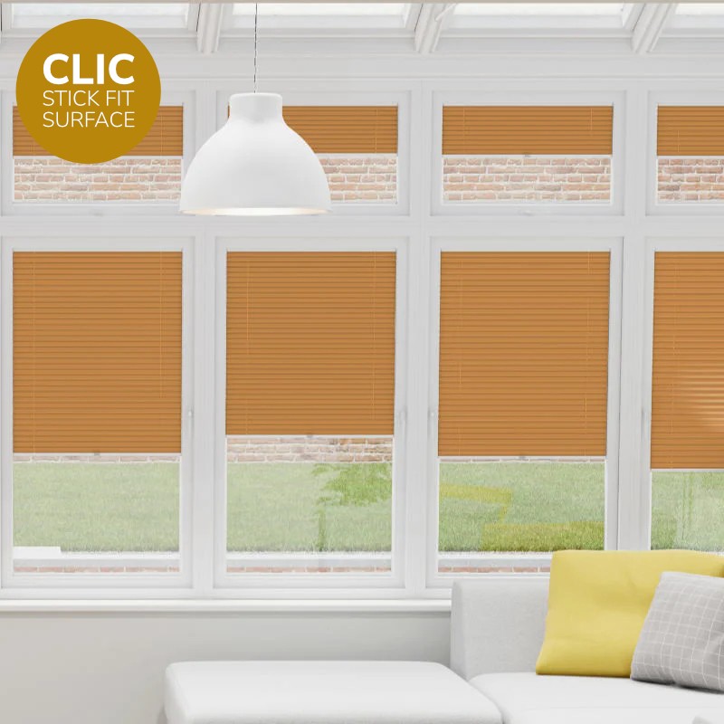 Clic Stick Fit Surface Yellow Honeycomb Blackout Blind