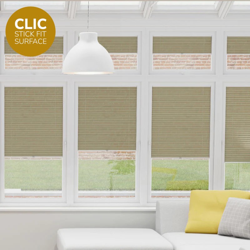 Clic Stick Fit Surface Yellow Pleated Blind