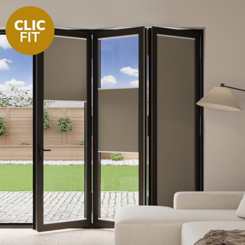 Prestige Clic Fit Ash Honeycomb Blackout BiFold Door Blind