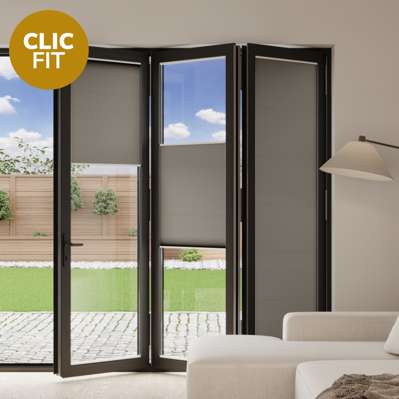 Prestige Clic Fit Ash Honeycomb BiFold Door Blind