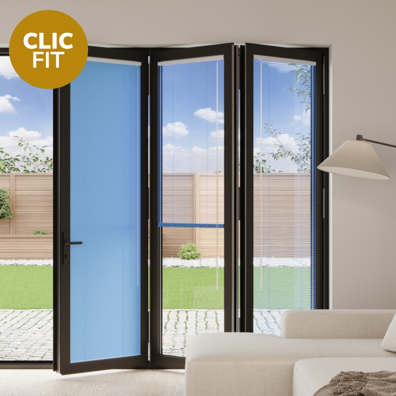Prestige Clic Fit Baby Blue Venetian BiFold Door Blind