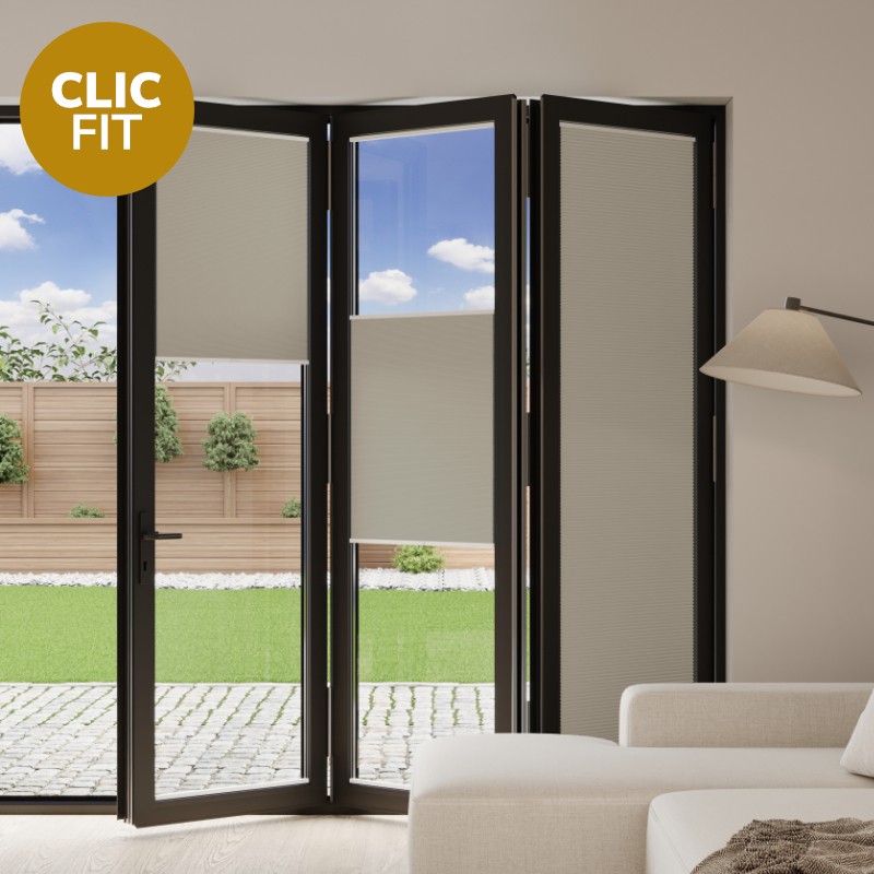 Prestige Clic Fit Camel Honeycomb Blackout BiFold Door Blind