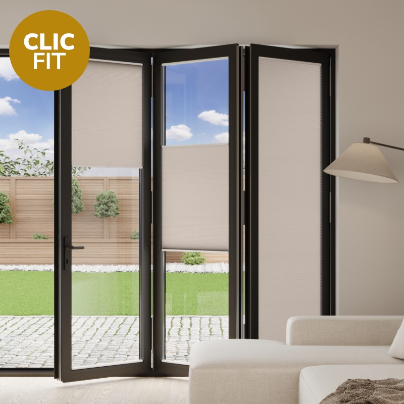 Prestige Clic Fit Camel Honeycomb BiFold Door Blind