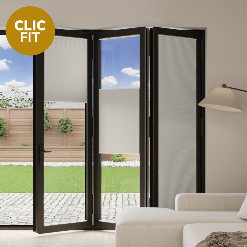 Prestige Clic Fit Cream Honeycomb Blackout BiFold Door Blind