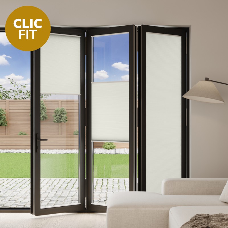 Prestige Clic Fit Cream Honeycomb BiFold Door Blind