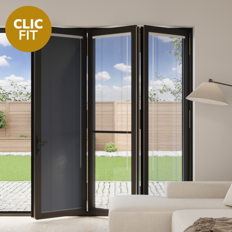 Prestige Clic Fit Dark Grey Venetian BiFold Door Blind